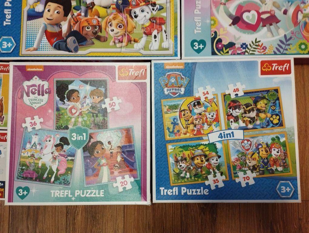 Puzzle Trefl dla 3 latka Psi Patrol, Strażak Sam i inne