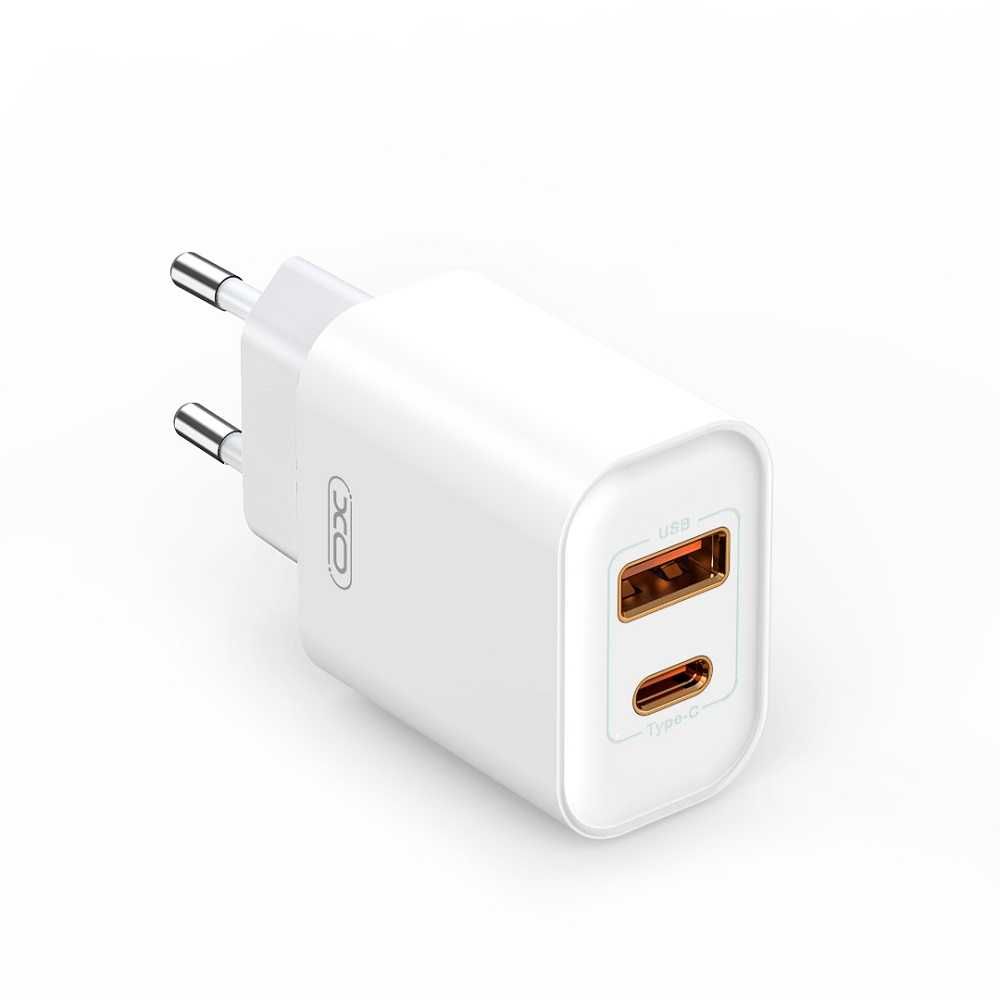 ładowarka sieciowa PD 20W QC 3.0 USB-A USB-C biała szybkie ładowanie