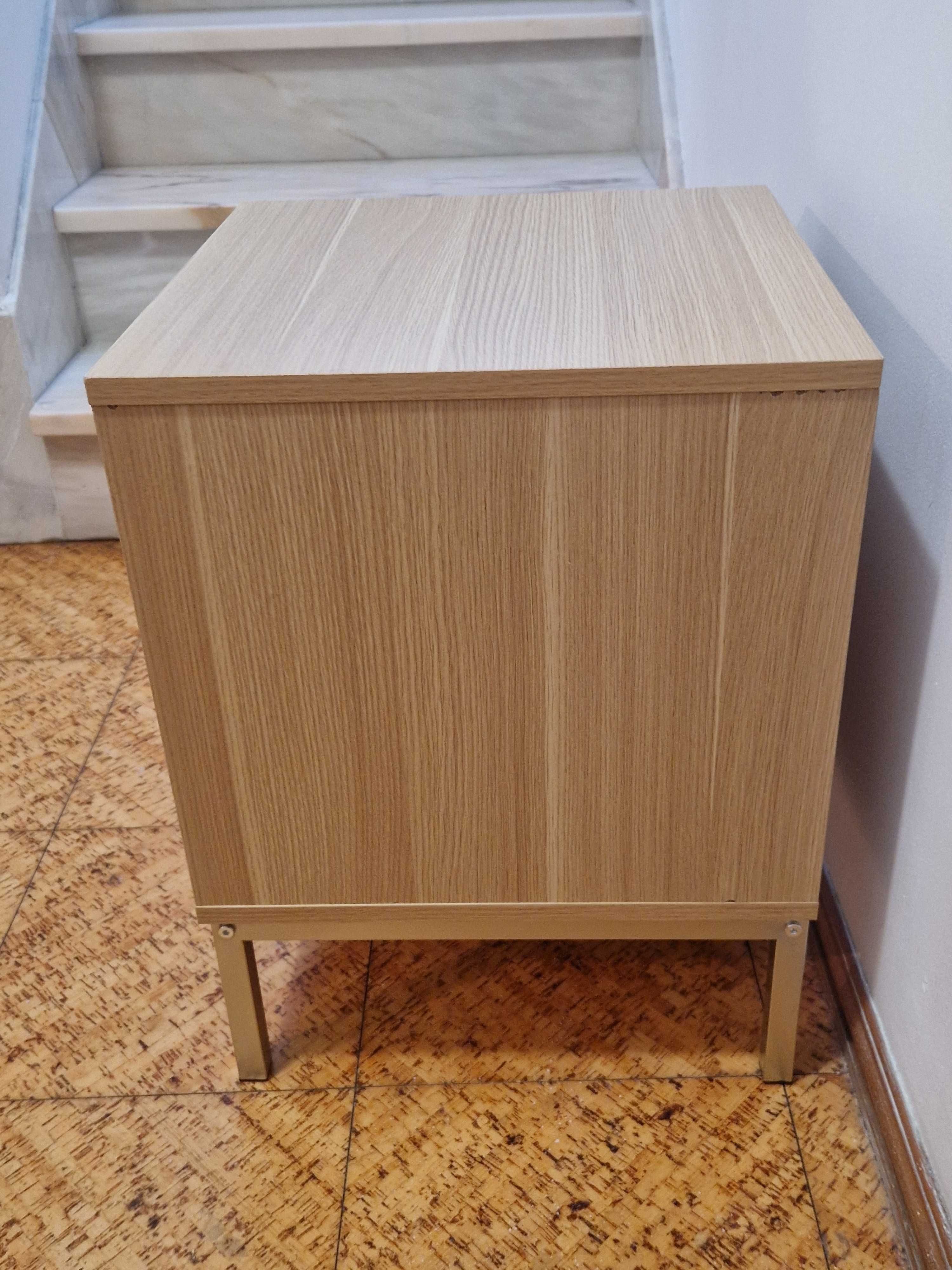 Mesa de cabeceira 2 gavetas em mdf - Bege - Hôma