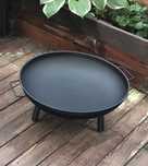 Palenisko Ogrodowe Stalowe Duże Grill Misa z Uchwytem Czarna 60cm
