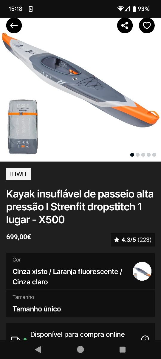 Kayak insuflável Itiwit X500