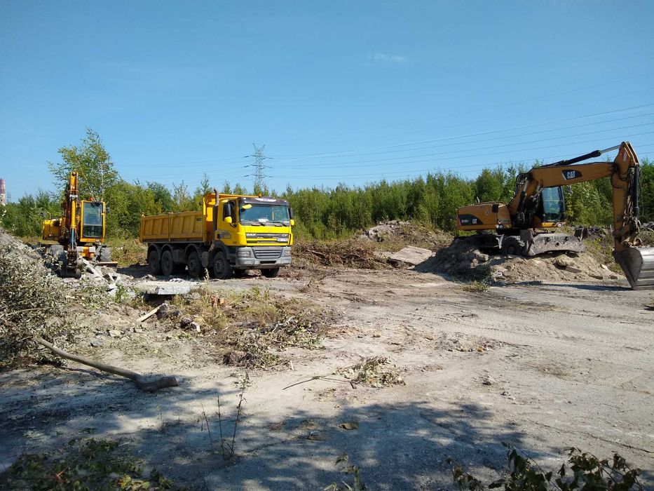 Usługi wywrotka koparką koparko-ładowarką wywóz gruzu Ziemia Ogrodowa