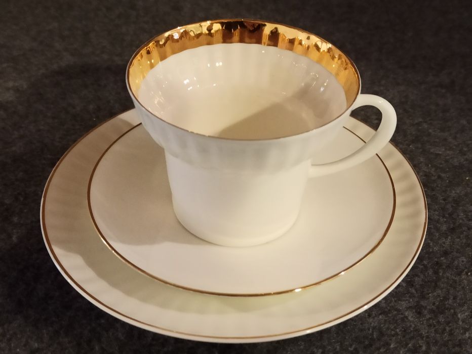 R   Porcelana Łomonosowa Filiżanka TRIO ŁOMONOSOW Rosja  Złocenia