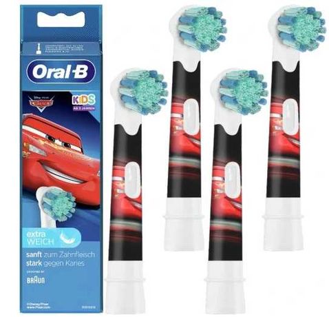 4x Oryginalna Końcówka Oral-B Dla Dzieci Auta Cars