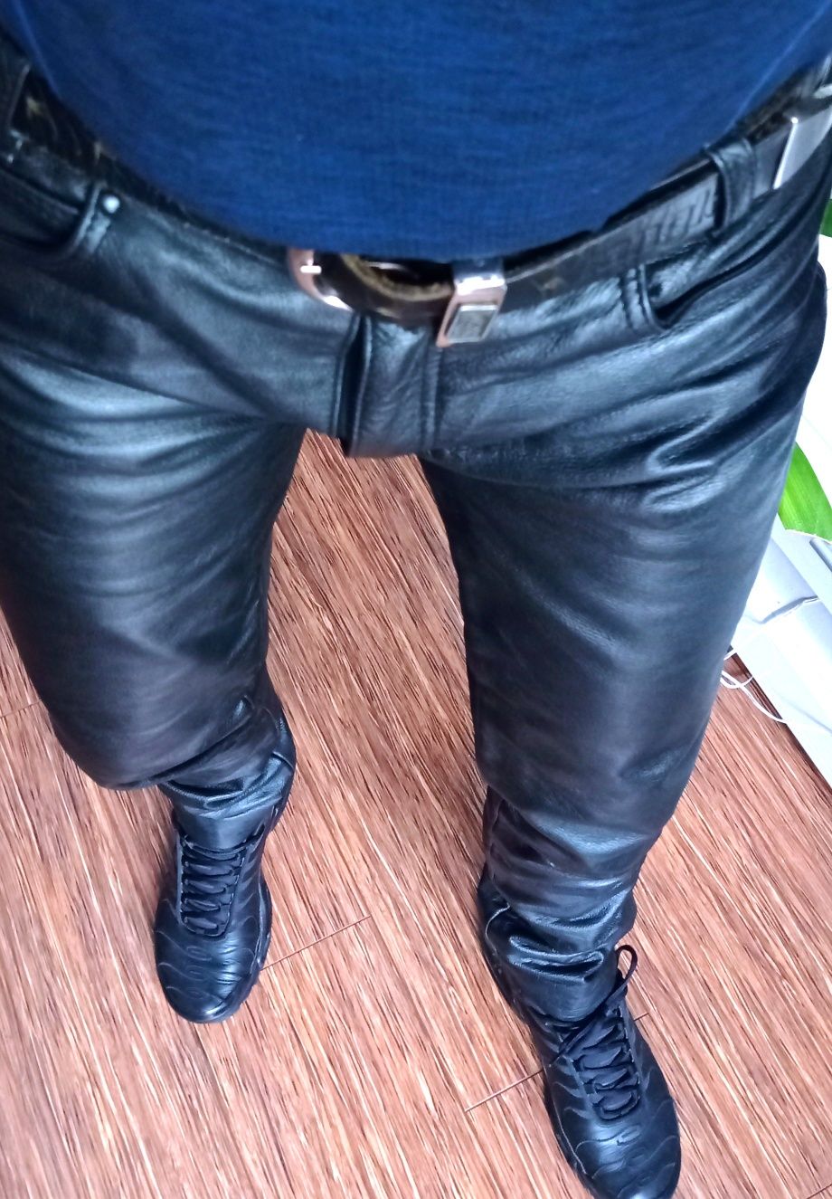 Męskie spodnie skórzane POLO 88cm