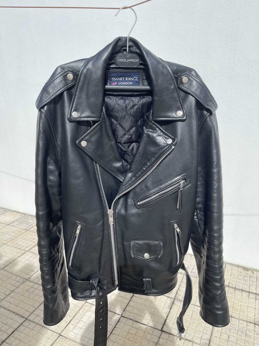 Blusão Rock'n'Roll 100% cabedal preto como novo.