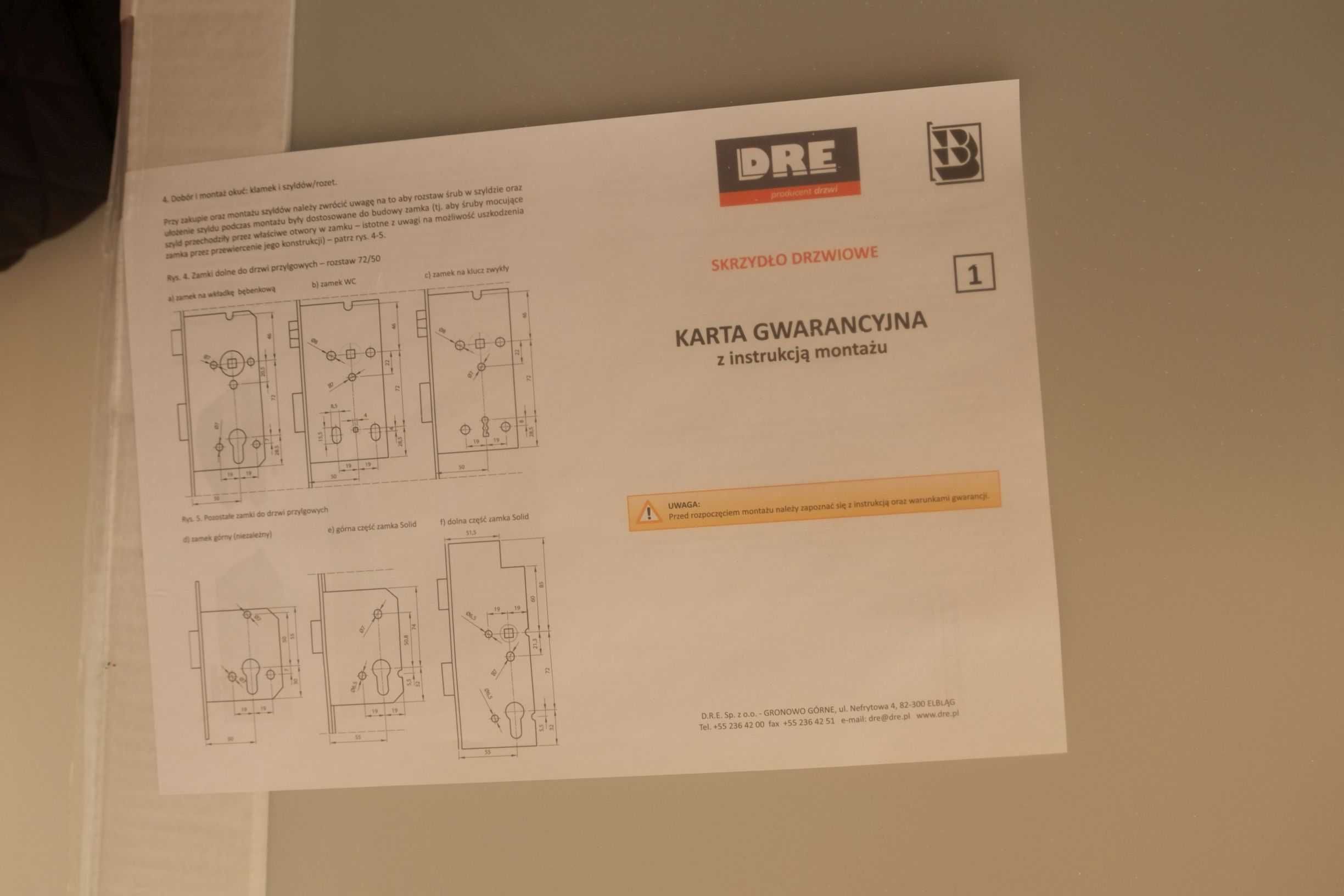 Drzwi wewnętrzne DRE Standard 10, szare "80", LEWE.