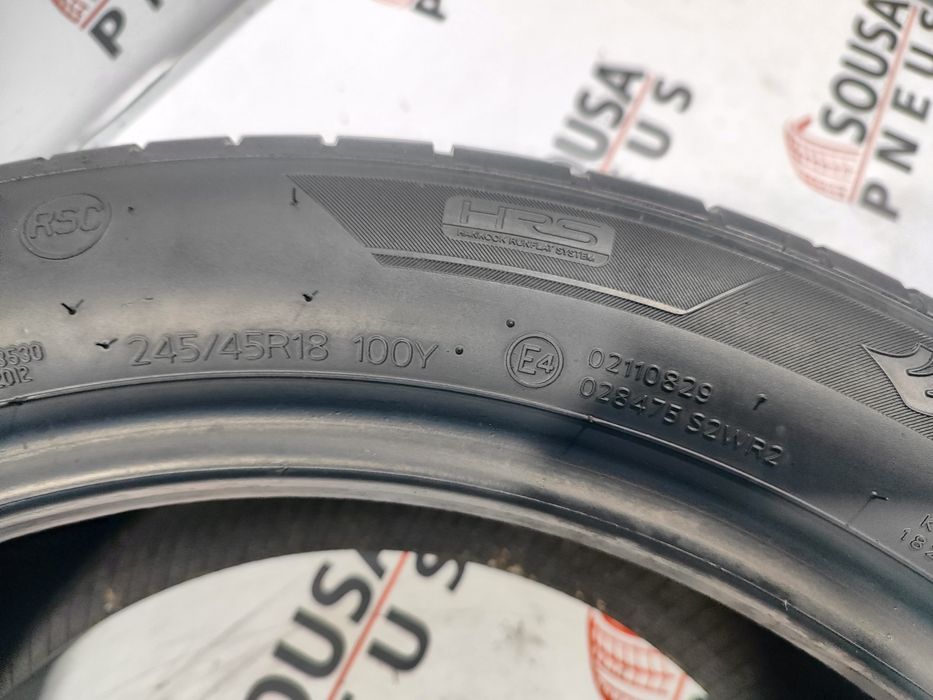 2 pneus semi novos 245-45R18 RFT - Hankook - Oferta dos Portes