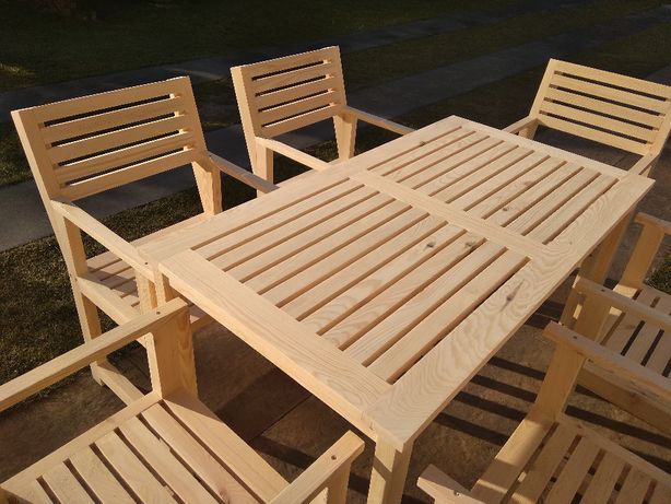 Nowoczesne Meble Ogrodowe drewniane ( stół krzesła ławka )