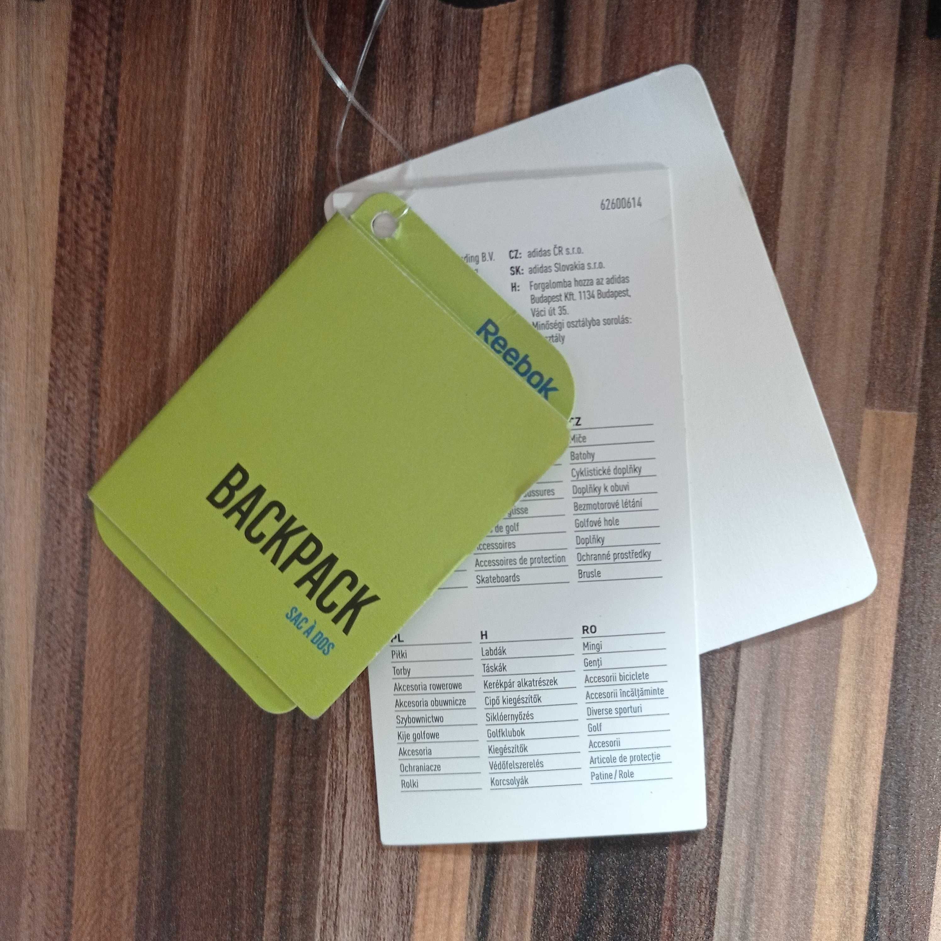plecak Reebok NOWY czarny mieści A4
