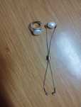 Conjunto moderno de prata dourada e pérola
