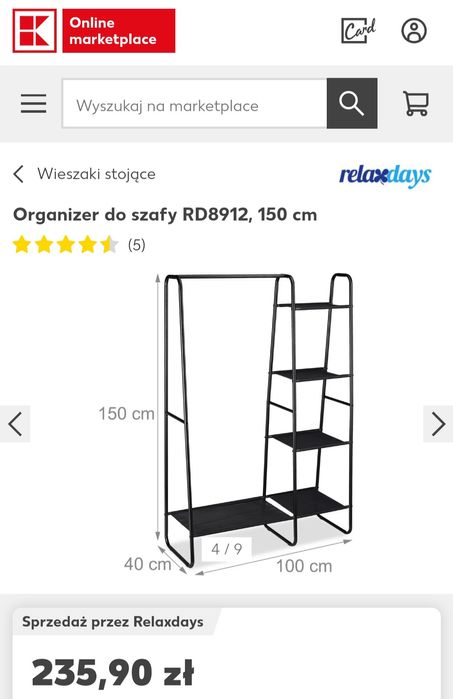 Wieszak otwarta szafa na ubrania buty z polkami