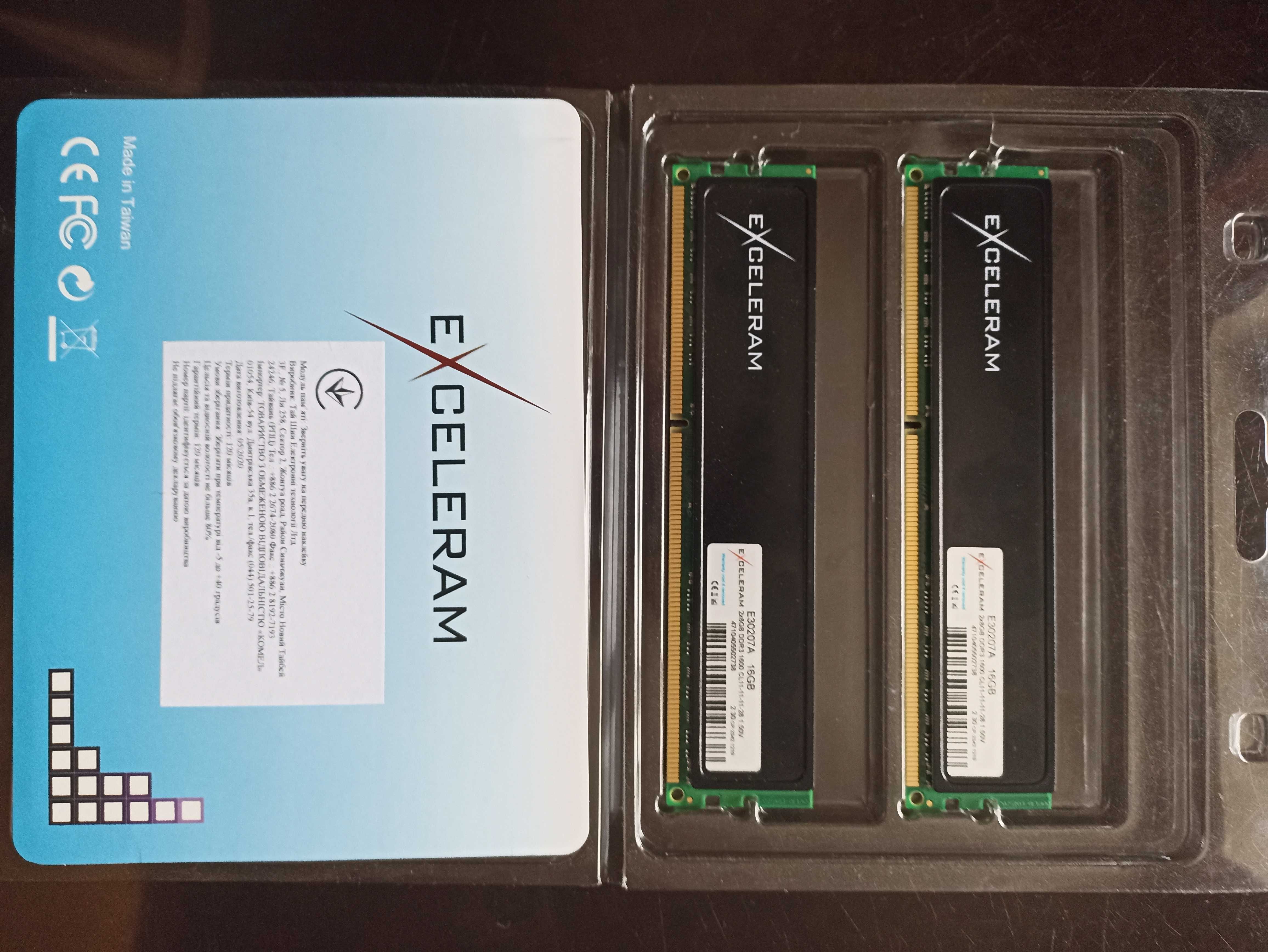 Оперативна пам'ять Exceleram E30207A 2x8gb ddr3