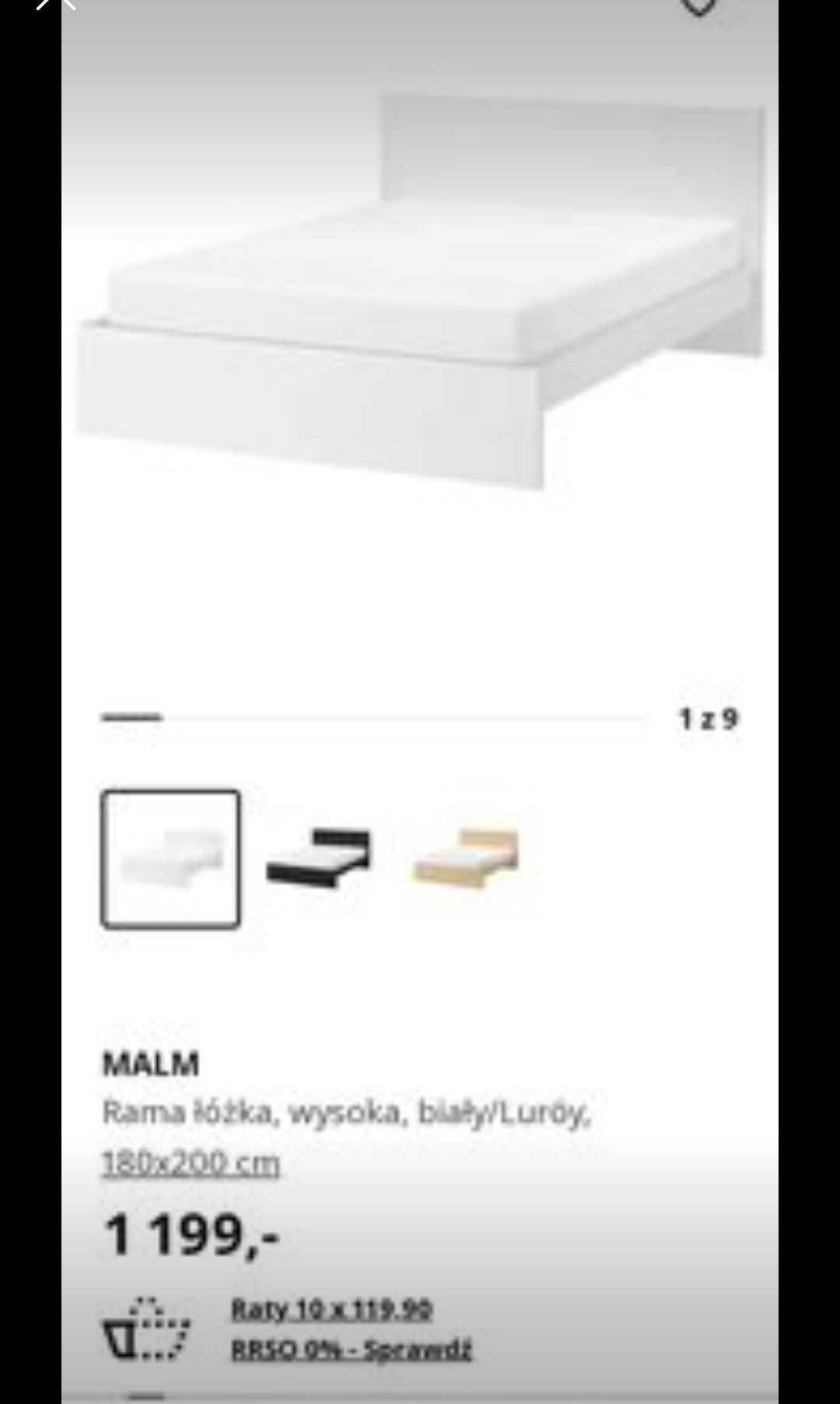 Łóżko małżeńskie 180-200 IKEA plus dodatki