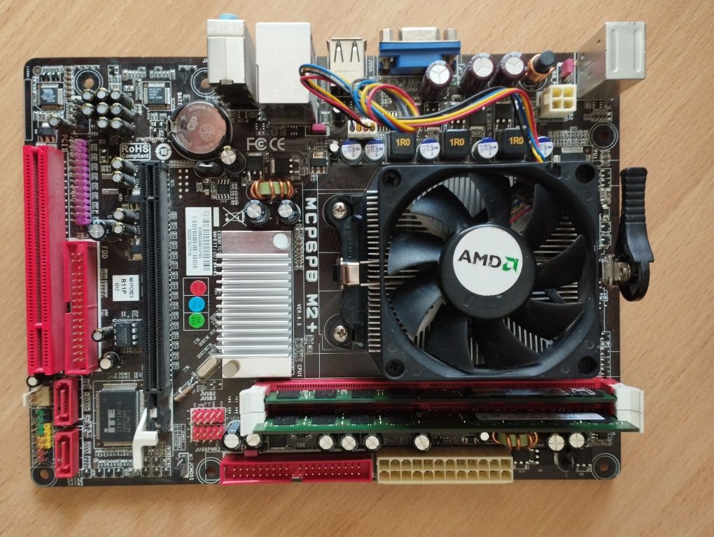 Продам материнскую плату MCP6PB M2+ с процессором AMD Athlon ll X2 245