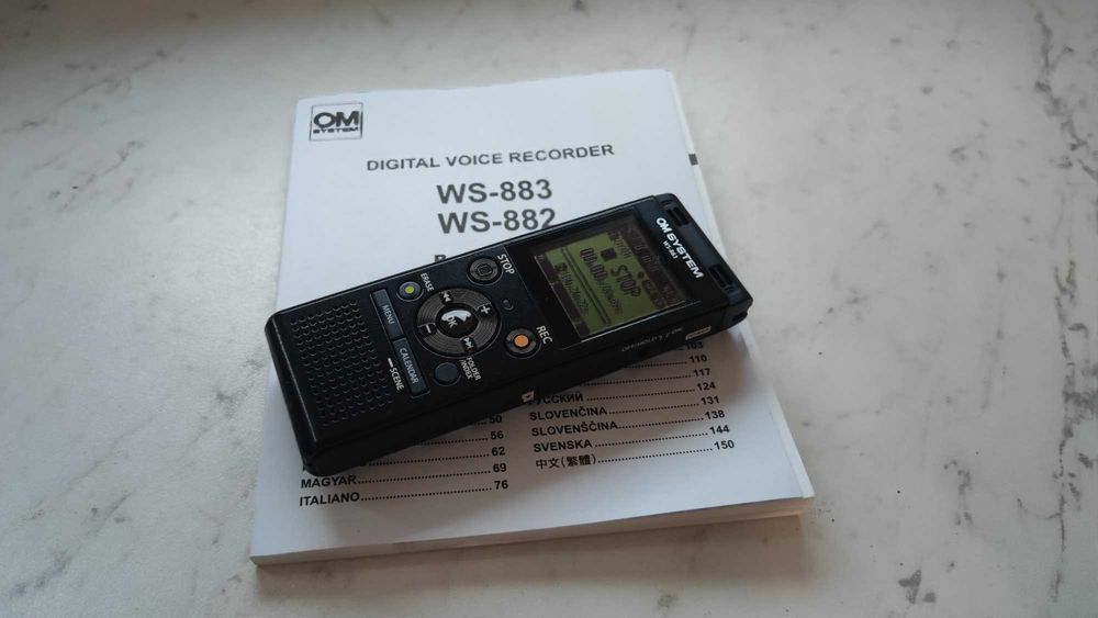 Olympus Dyktafon OM System WS-883 (8 GB) + GRATIS Mikrofon LTG M-6 PRO