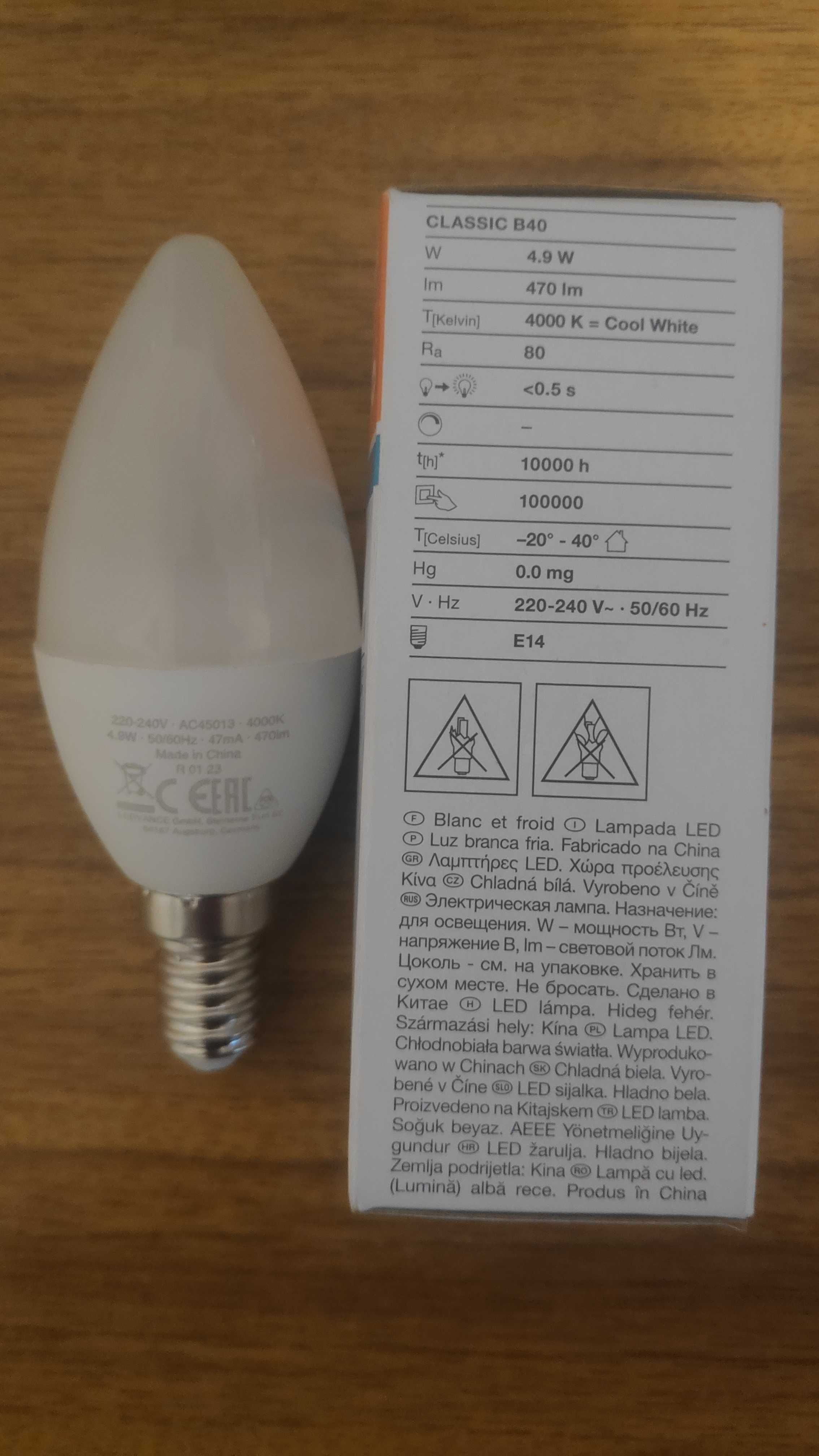 Світлодіодні лампи (LED) 4,9 W  E14 свіча