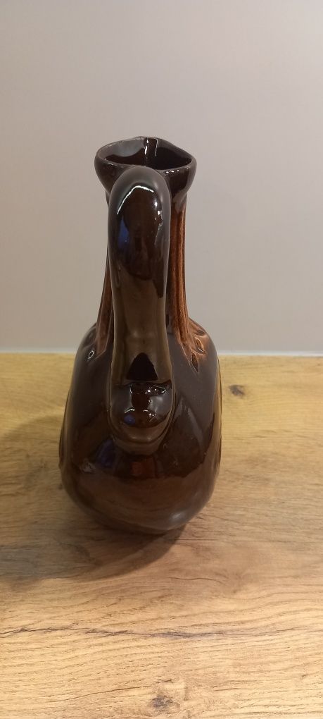 PRL VINTAGE CEPELIA porcelitowy dzbanek wazonik wazon karafka brązowa