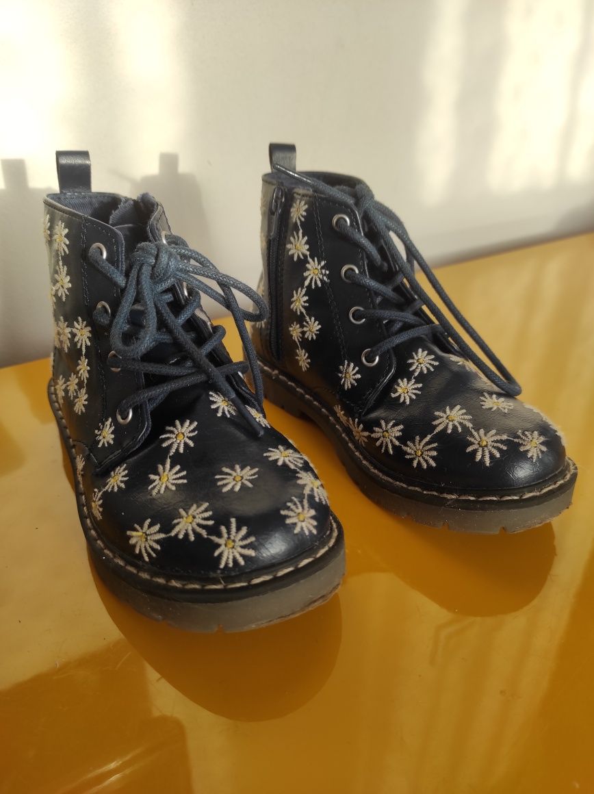 Buty botki buciki w kwiatki 25 Zara baby stokrotki