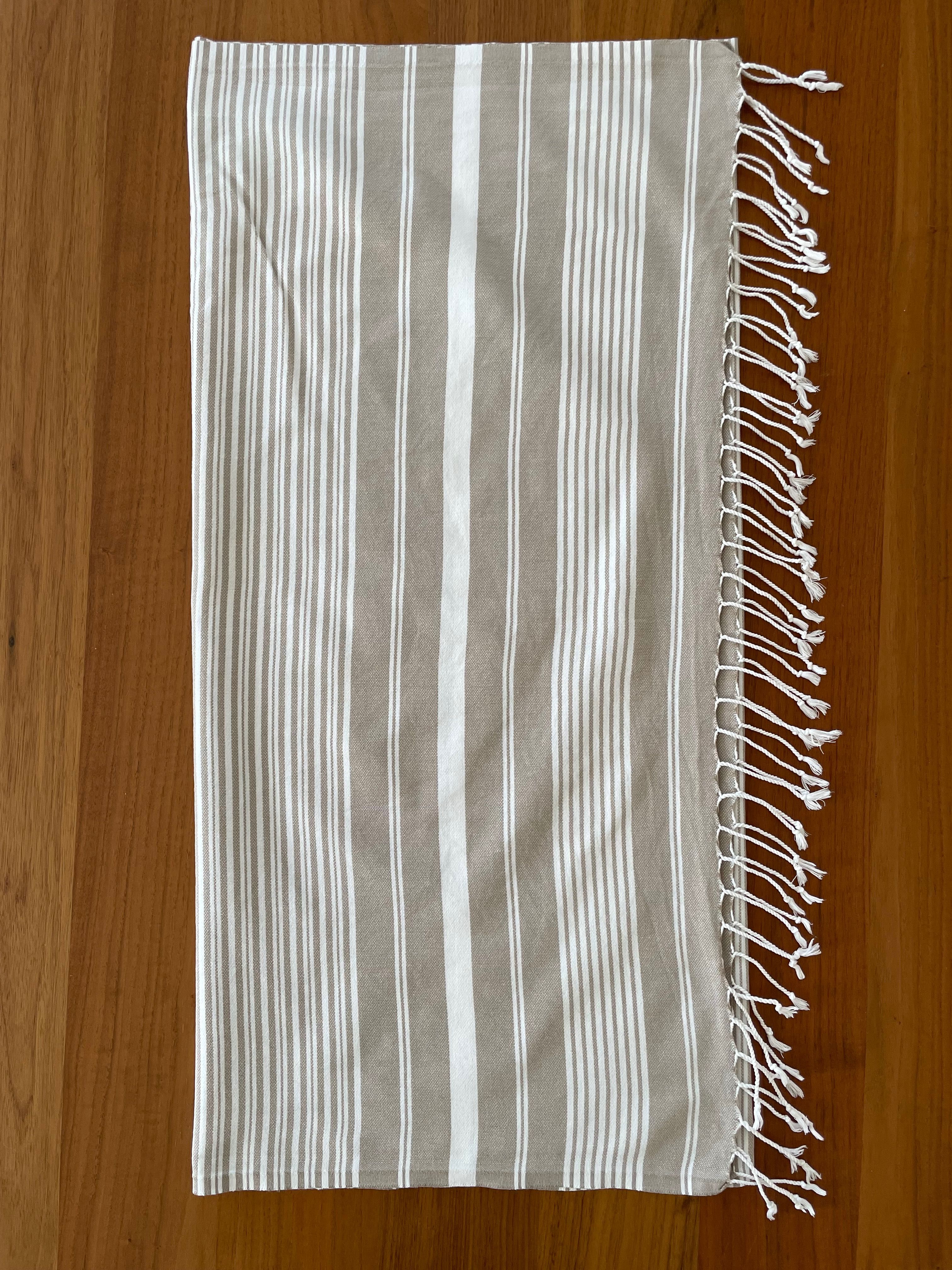 H&M Home Fouta Ręcznik plażowy Obrus bawełna 80x165cm beżowy