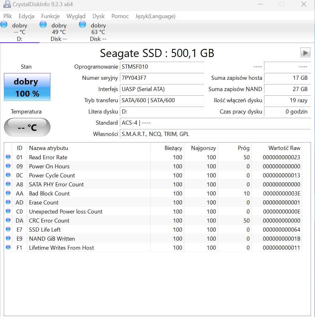 Seagate one touch SSD 500gb dysk zewnętrzny