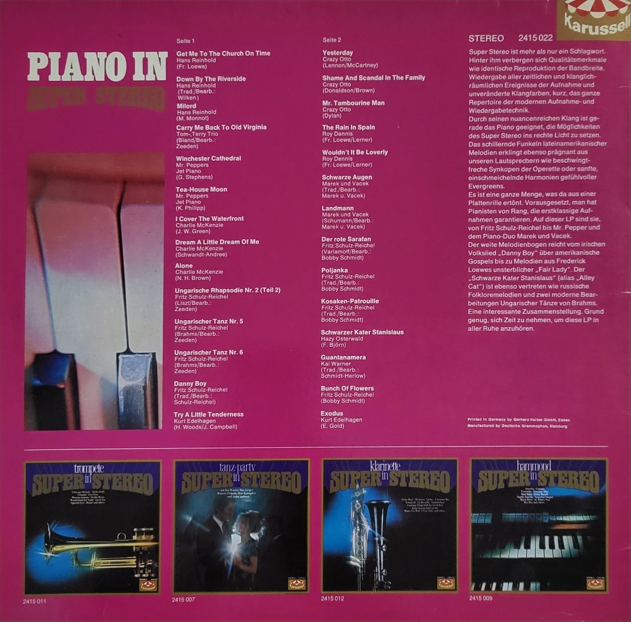 Piano in super stereo VG