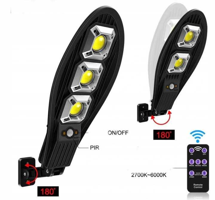Latarnia lampa uliczna solarna 3 soczewki 400W + PILOT