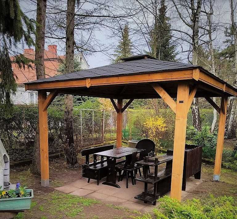 Altana ogrodowa MALTA 3x3 altanka wiata pergola zadaszenie słupy 12x12