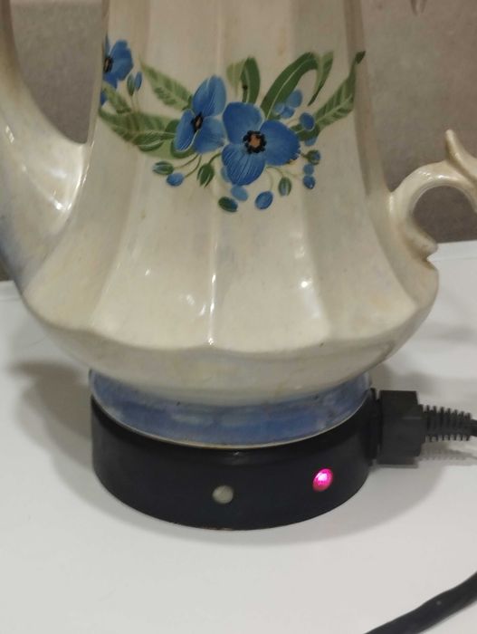 Срочно ! Винтаж, Керамический электрочайник, ручная роспись