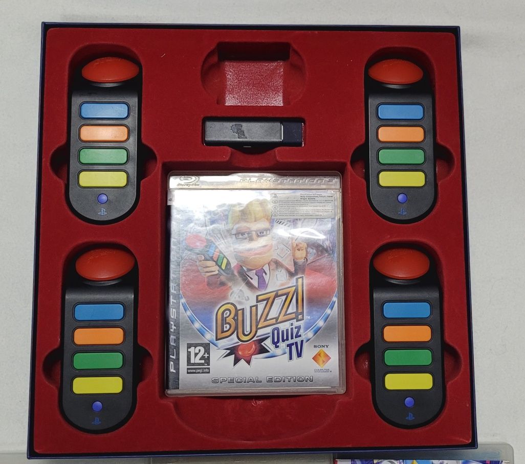 Buzz! Quiz PS3 zestaw + 4 gry PL