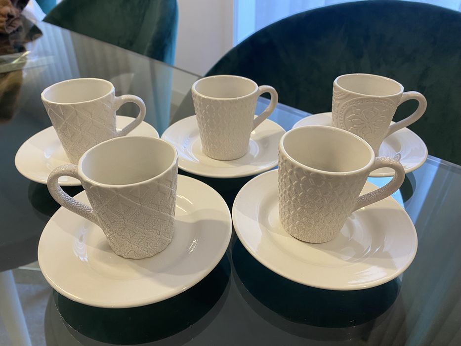 Conjunto de chavenas de cafe