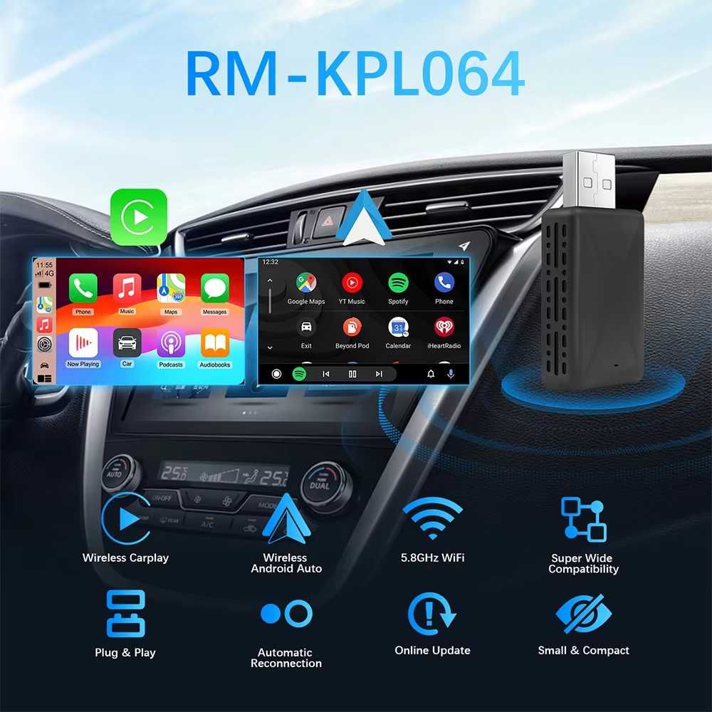 Адаптер безпровідний для [CarPlay] та [AndroidAuto] Wireless Dongle