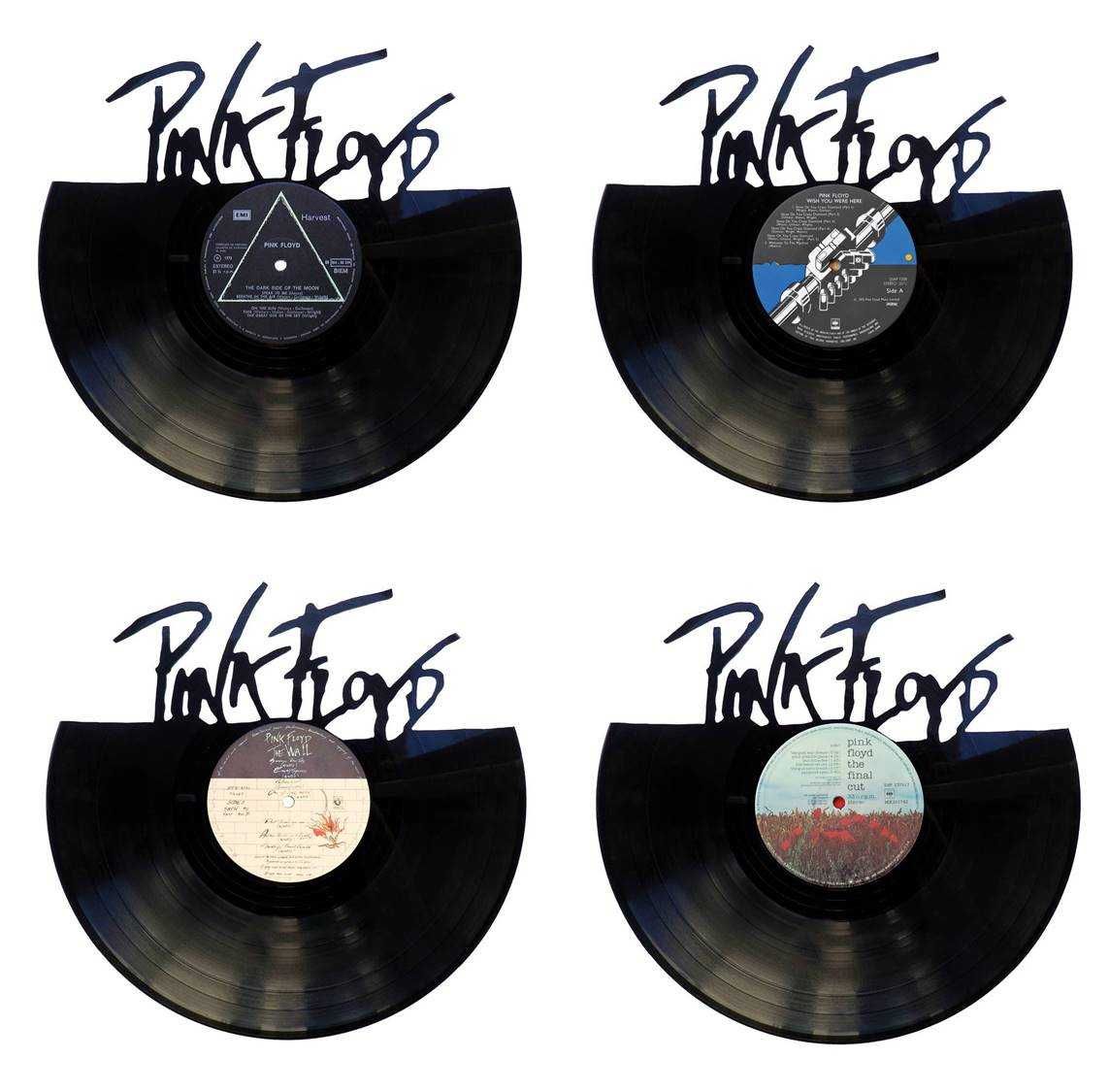 Silhueta Decorativa Pink Floyd feita de disco de vinil LP