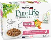 Saszeki dla kota Pure life 12x85g Salmon