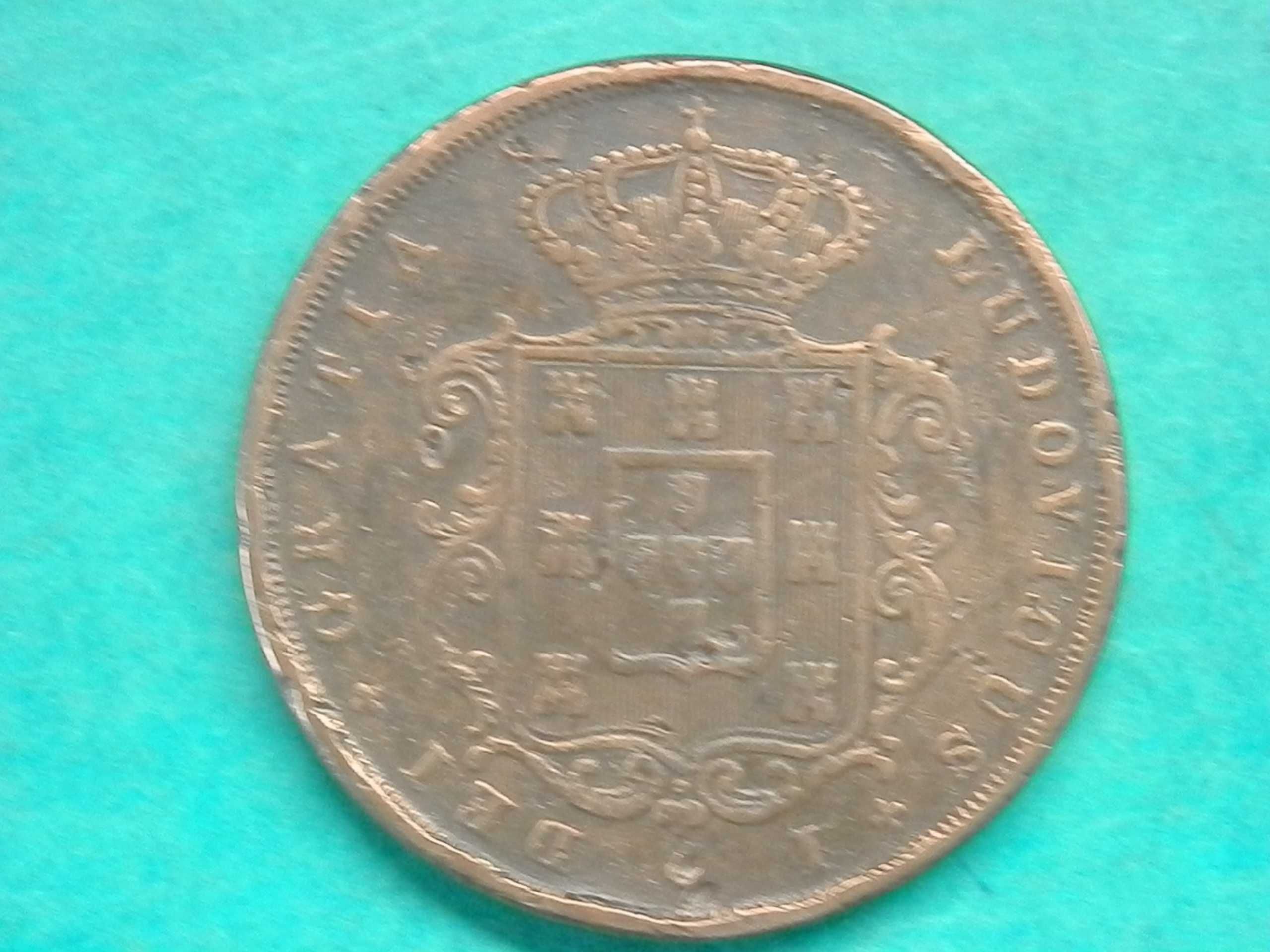 1102 - Luís I: XX réis 1874 cobre, por 12,00