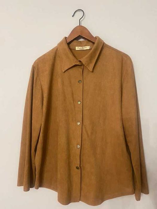 Zamszowa brązowa koszula