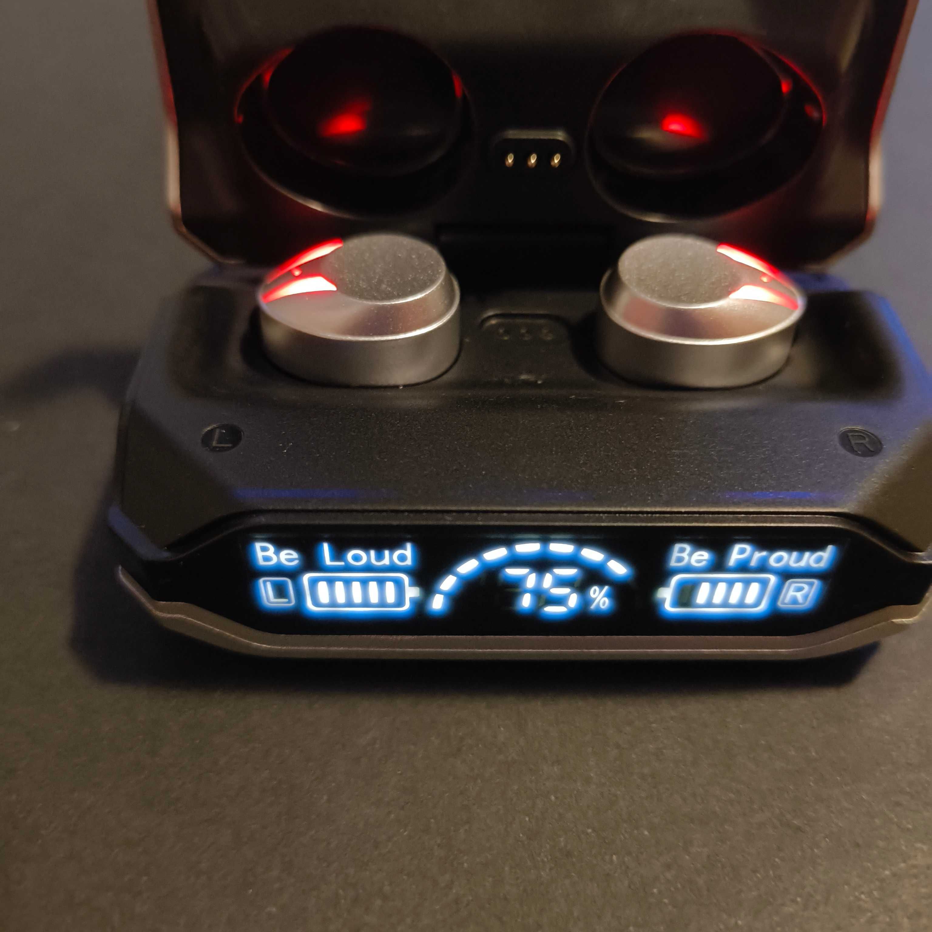 Fones Bluetooth Airdots Display Digital RGB