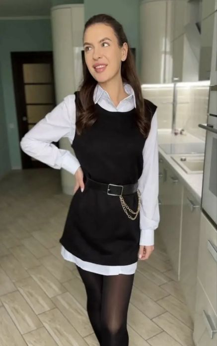 Жіночий комплект із поясом Сорочка + жилетка двостороння Ангора люкс