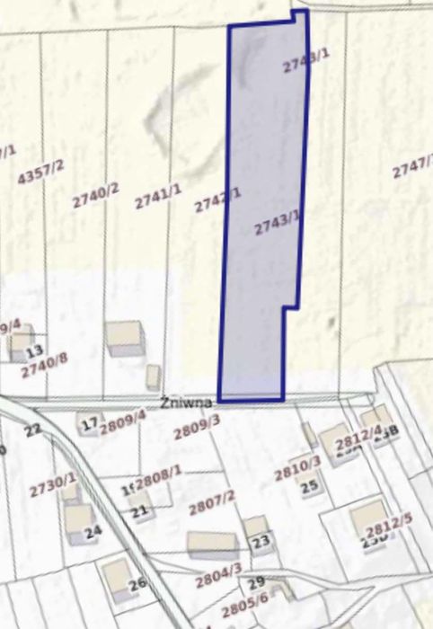 Działka budowlana 7731 m² – Zawiercie Kromołów