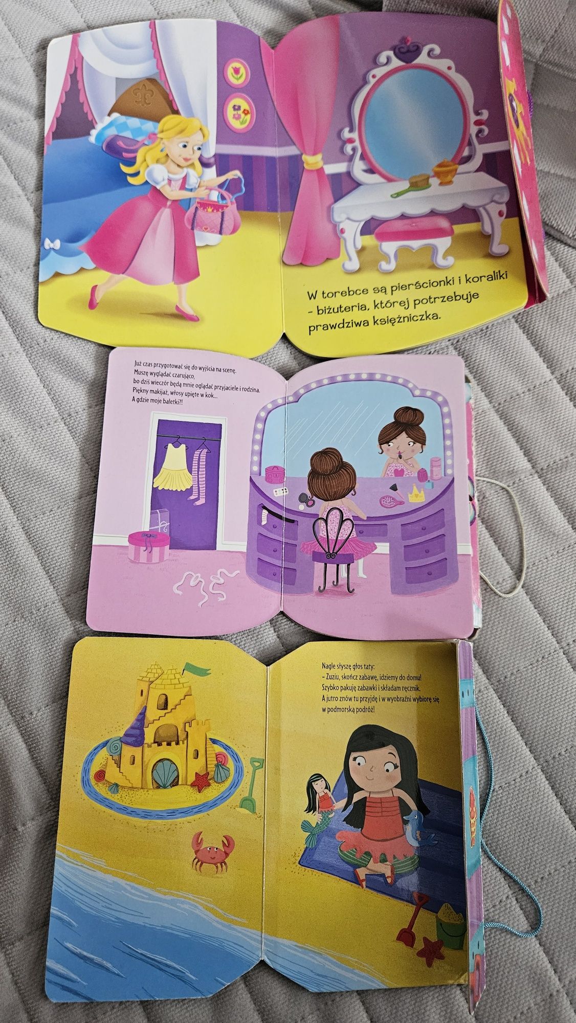 Zestaw 3 książeczek dla dziewczynki torebka księżniczki ,  baletnicy