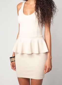 Vestido BERSHKA Bege