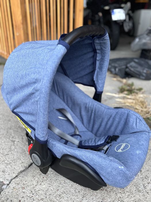 Wózek 3w1 niebieski BabyMerc