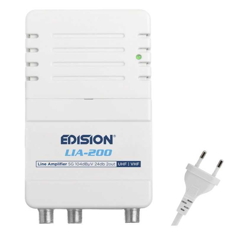 EDISION LIA-200 UHF/VHF wewnętrzny wzmacniacz telewizyjny 12-24db