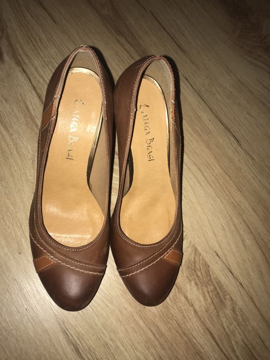 buty obcasy skórzane nowe 38