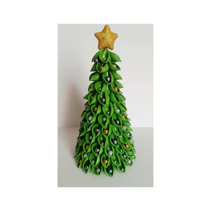 Choinka z makaronu zielona 19 cm ozdoba świąteczna stroik święta