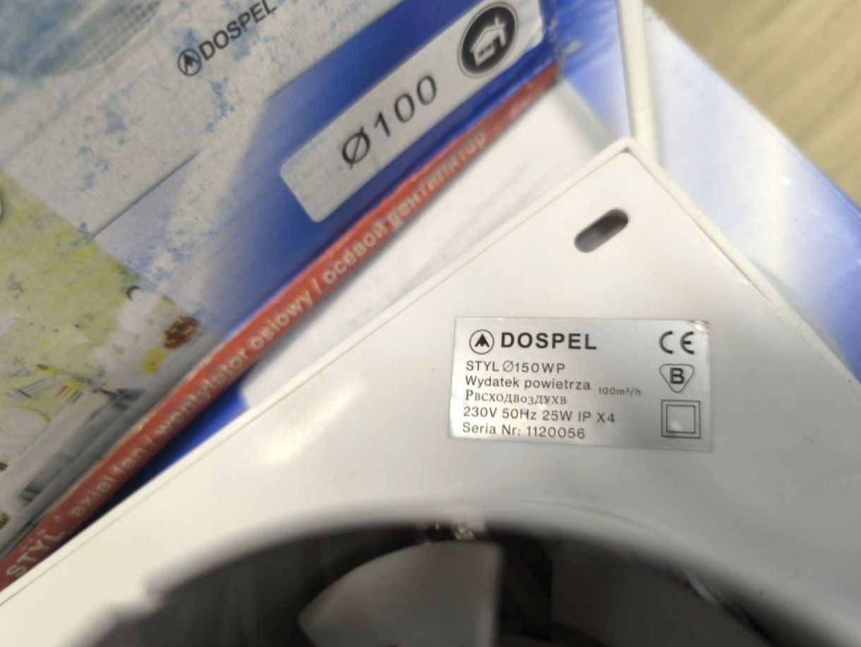 Вытяжной вентилятор Dospel со шнуром 100, 120, 150, 200мм