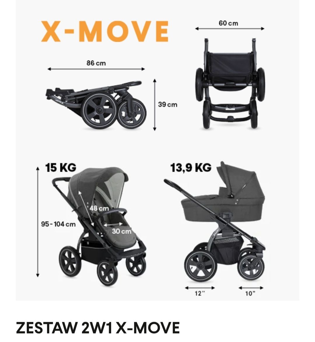 Wózek 2w1 x-lander x-move z akcesoriami