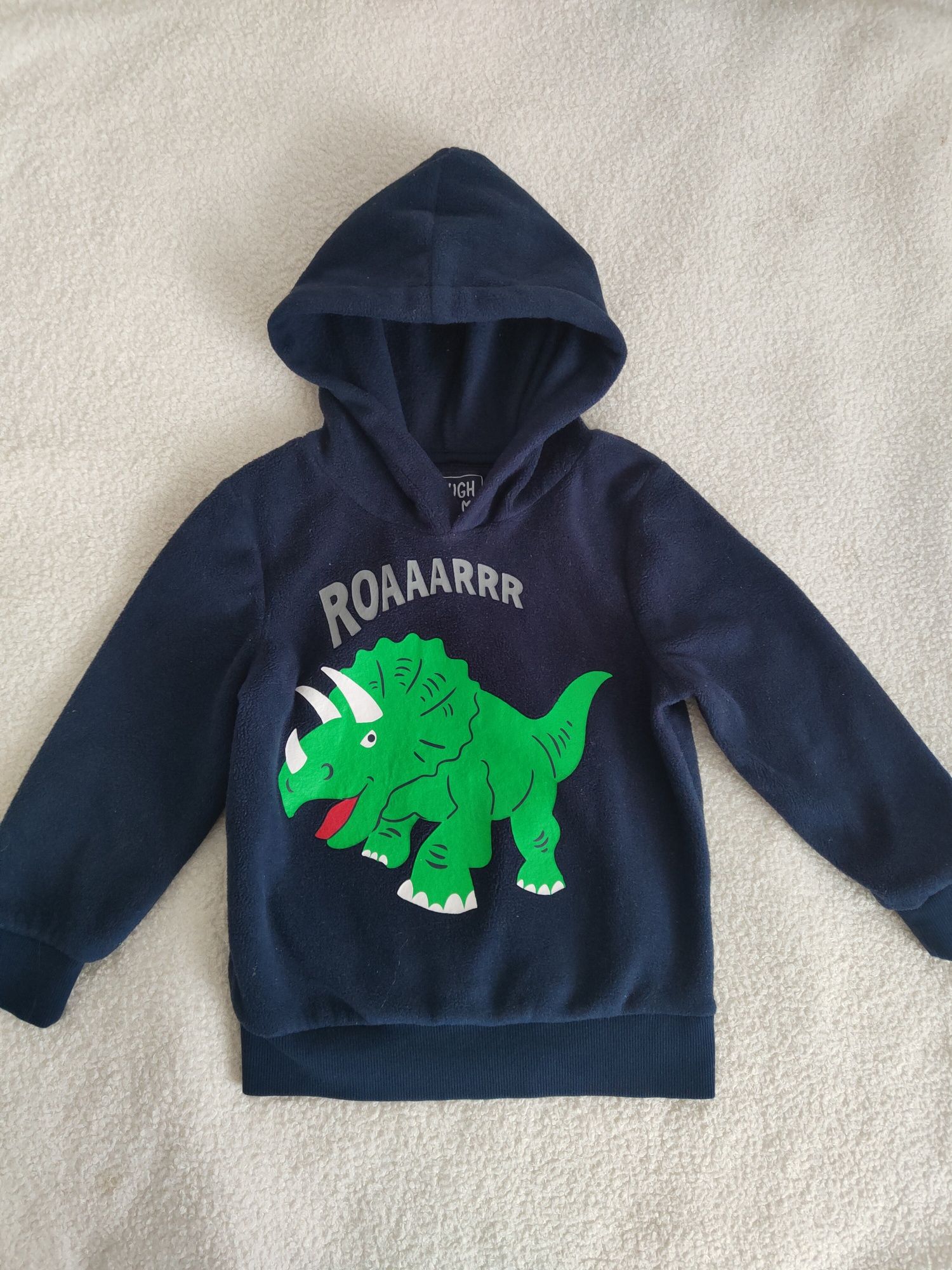 Bluza polarowa z kapturem dinozaur rozm 104