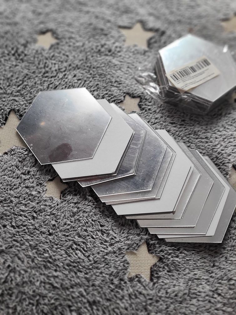 48sztuk naklejki lustrzane lustro hexagon ścienne promocja okazja