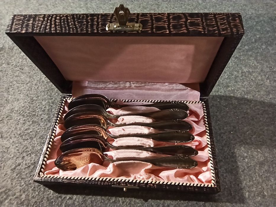 Sztućce, Łyżeczki Posrebrzane FIilefa 90 w Etui